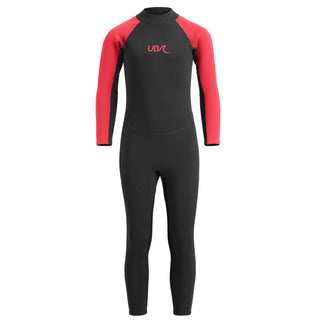 Urban Beach Sharptooth Kids Full-Length Wetsuit – 2mm Neoprene for Summer Watersports-red