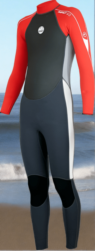 Alder Kids Impact 3/2 Full Wetsuit -RED - Borderland Muff