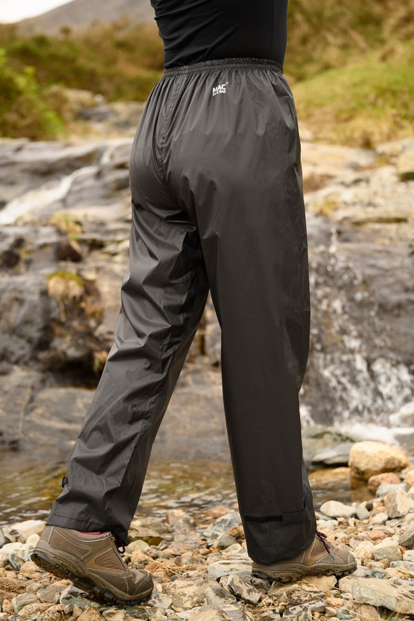 Mac in a Sac Adults Waterproof Breathable Windproof Packable Overtrousers-BLACK - Borderland Muff