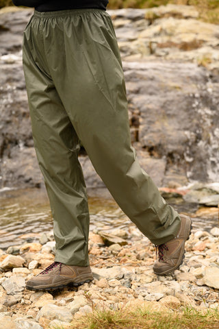 Mac in a Sac Adults Waterproof Breathable Windproof Packable Overtrousers-KHAKI - Borderland Muff