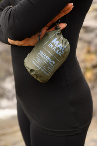 Mac in a Sac Adults Waterproof Breathable Windproof Packable Overtrousers-KHAKI - Borderland Muff