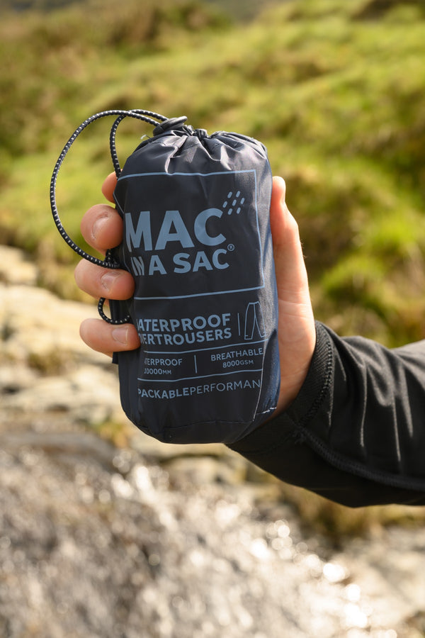 Mac in a Sac Adults Waterproof Breathable Windproof Packable Overtrousers-NAVY - Borderland Muff
