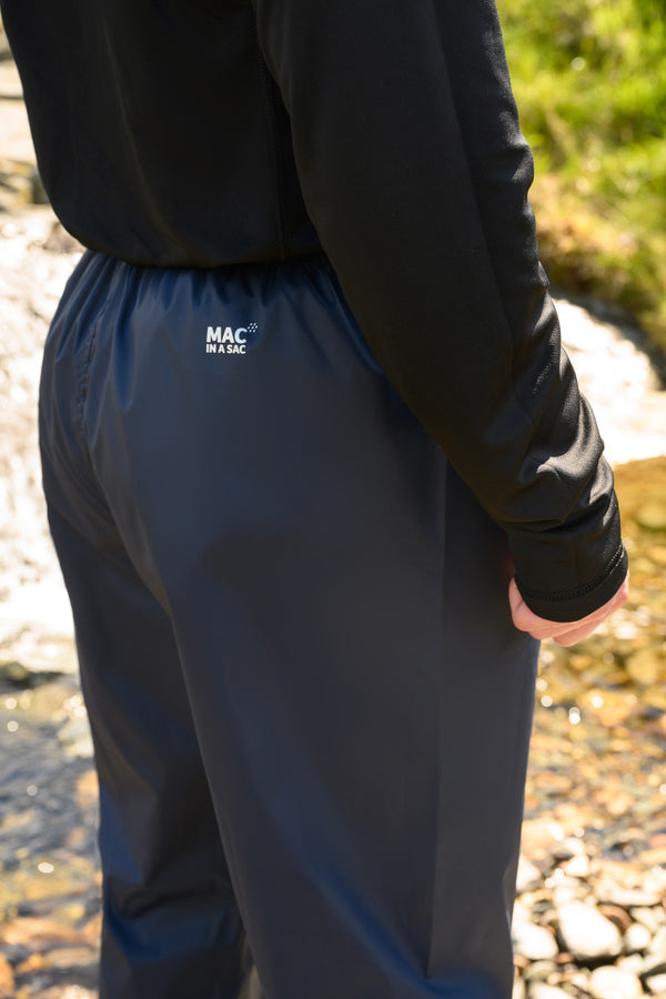 Mac in a Sac Adults Waterproof Breathable Windproof Packable Overtrousers-NAVY - Borderland Muff