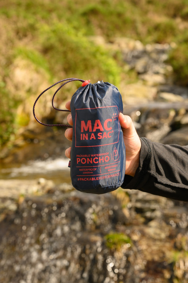 Mac in a Sac Adults Waterproof Breathable Windproof Unisex Packable Poncho-NAVY - Borderland Muff