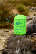 Mac in a Sac Adults Waterproof Breathable Windproof Packable  Poncho-NEON GREEN - Borderland Muff