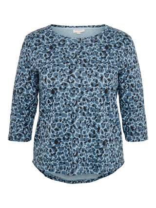 Only Carmakoma Carkaylee 3/4 Plus Size ladies top-VINTAGE INDIGO - Borderland Muff