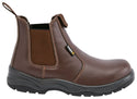 Fort Nelson FF103 Slip On Leather Safety Boot-BROWN - Borderland Muff
