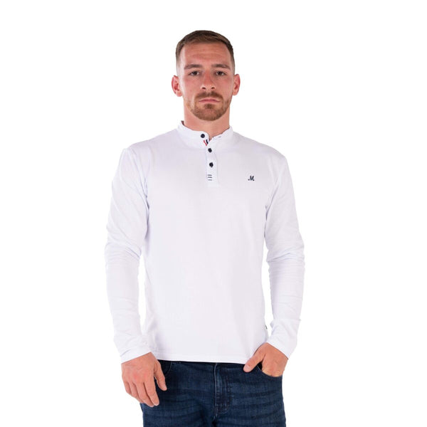 Mineral Dori Long Sleeve Grandad Tee-WHITE - Borderland Muff
