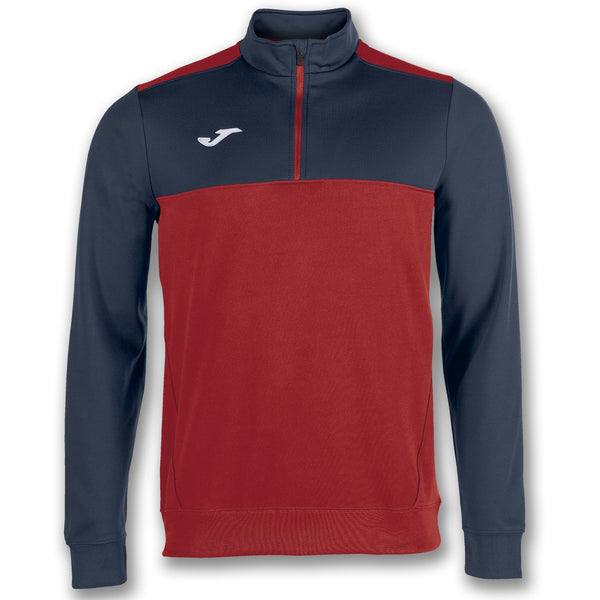 JOMA Mens Winner II 2 Tone Half Zip Sweatshirt-RED - Borderland Muff