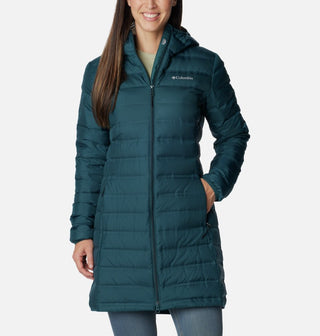 Columbia Ladies Lake 22 Long Hooded Down Jacket -NIGHT - Borderland Muff