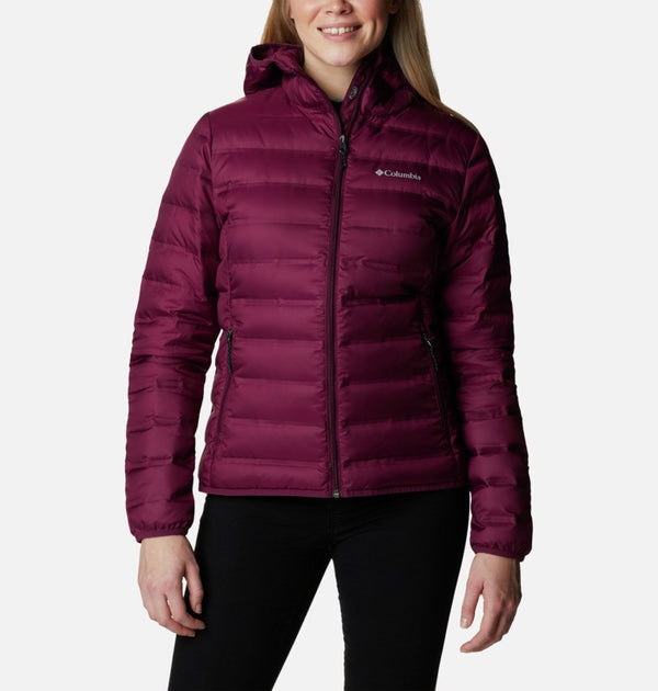 Columbia Ladies Lake 22 Short Hooded Down Jacket-BERRY - Borderland Muff