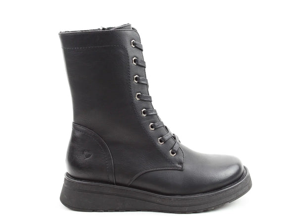 Heavenly Feet Ladies Vegan Friendly Boot Martina 4-BLACK - Borderland Muff