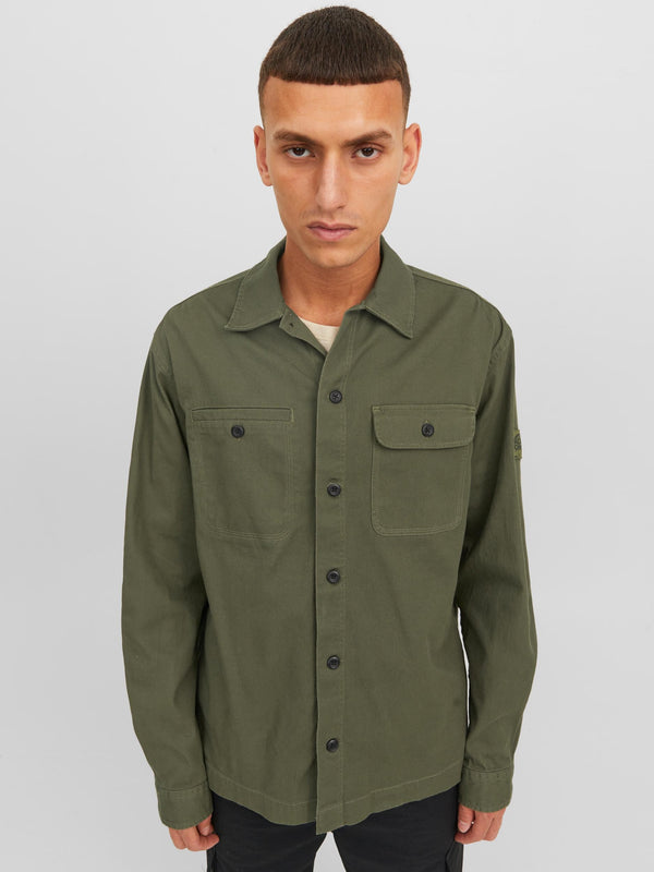 Jack & Jones Ben Classic Long Sleede Overshirt -OLIVE - Borderland Muff