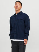 Jack & Jones Ben Classic Long Sleede Overshirt -NAVY BLAZER - Borderland Muff