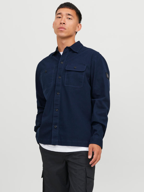 Jack & Jones Ben Classic Long Sleede Overshirt -NAVY BLAZER - Borderland Muff