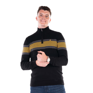 Mineral Mens George 1/4 Zip Pullover-BLACK