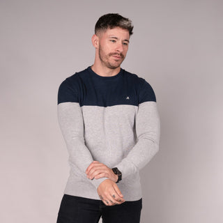 Mineral BROCK Crew Neck Knit-BLUE