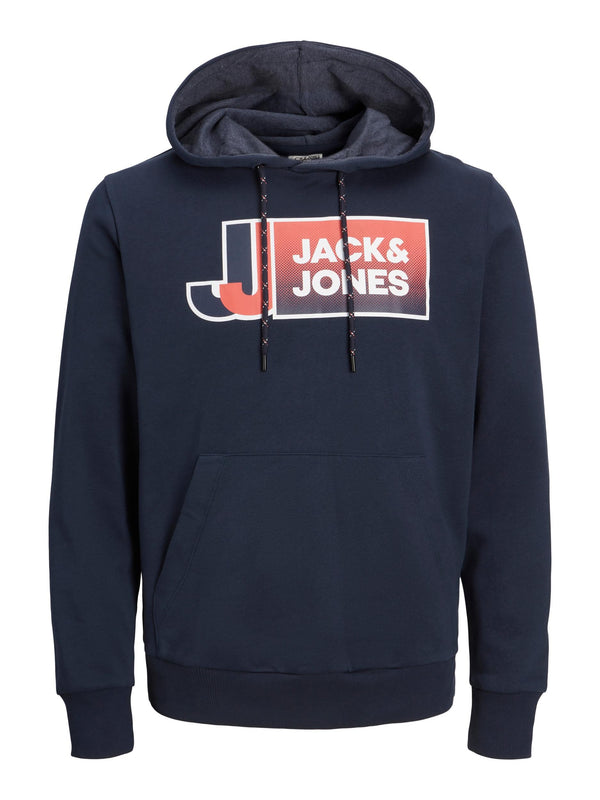 Jack & Jones LOGAN Plus Size Overhead Hoody-NAVY BLAZER - Borderland Muff
