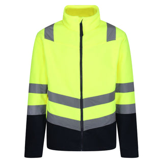 Regatta Pro Hi Vis 250 Anti-pull Full Zip Fleece-HIVIZ YELNVY - Borderland Muff