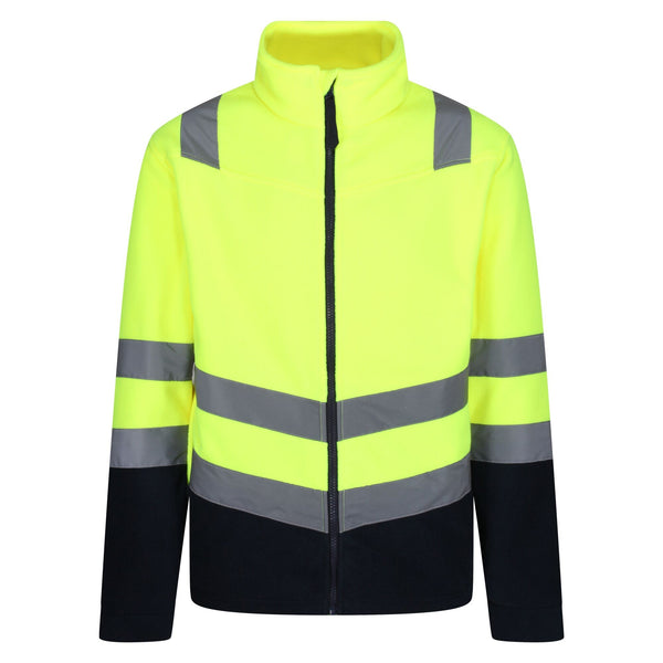 Regatta Pro Hi Vis 250 Anti-pull Full Zip Fleece-HIVIZ YELNVY - Borderland Muff