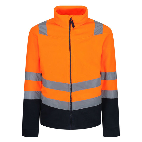 Regatta Pro Hi Vis 250 Anti-pull Full Zip Fleece-HIVIZ ORANVY - Borderland Muff