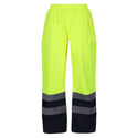 Regatta Pro Hi Vis Waterproof Breathable Windproof Overtrousers-HIVIZ YELNVY - Borderland Muff