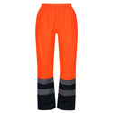 Regatta Pro Hi Vis Waterproof Breathable Windproof Overtrousers-HIVIZ ORANVY - Borderland Muff