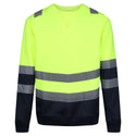 Regatta Pro Hi Vis Crew Neck Sweat Top TRF656-HIVIZ YELNVY - Borderland Muff