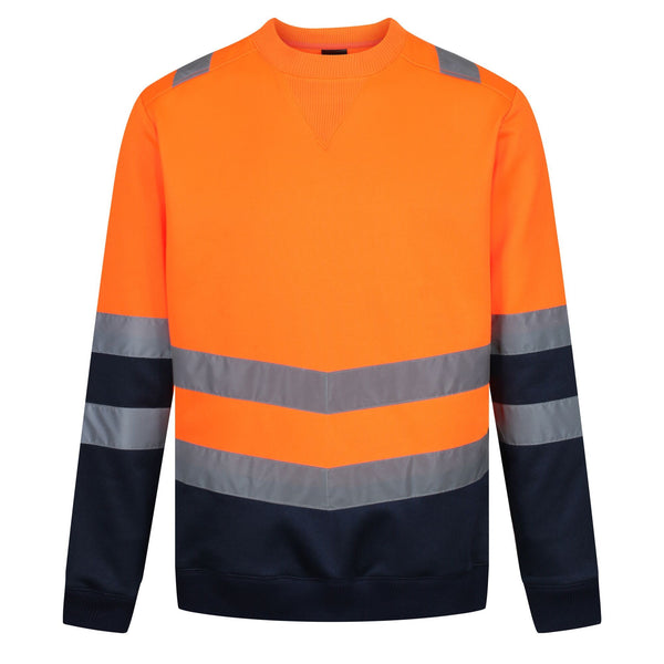 Regatta Pro Hi Vis Crew Neck Sweat Top TRF656-HIVIZ ORANVY - Borderland Muff