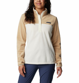 Columbia Ladies Benton Springs 1/2 Snap Pullover Fleece -CHALK - Borderland Muff