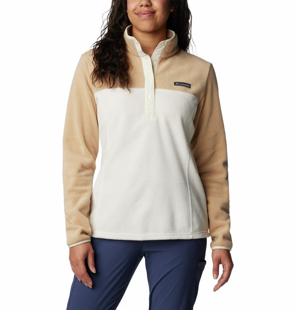 Columbia Ladies Benton Springs 1/2 Snap Pullover Fleece -CHALK - Borderland Muff