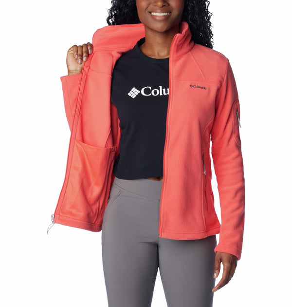 Columbia Ladies Fast Trek II Regular Fit Full Zip Fleece-CORAL - Borderland Muff