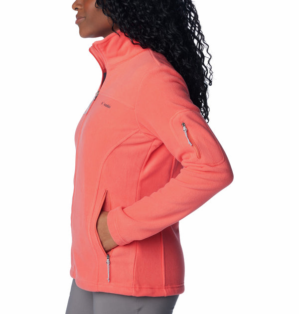 Columbia Ladies Fast Trek II Regular Fit Full Zip Fleece-CORAL - Borderland Muff