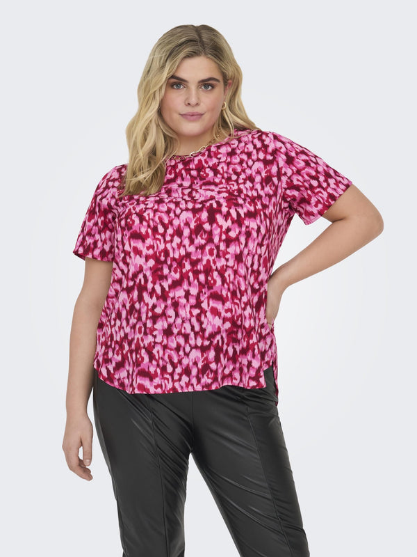 Only Carmakoma Carvica Life Short Sleeve Plus Size Top-RED - Borderland Muff