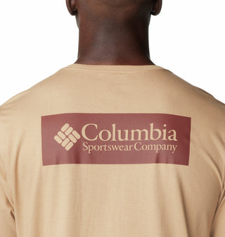 Columbia Mens North Cascade Comfort Stretch Logo Tee-YELLOW - Borderland Muff