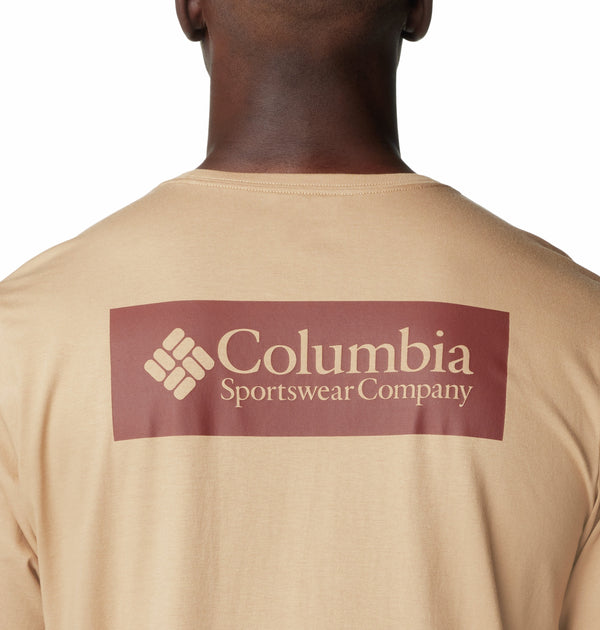 Columbia Mens North Cascade Comfort Stretch Logo Tee-YELLOW - Borderland Muff