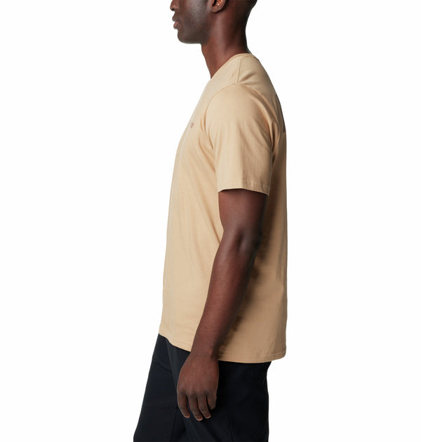 Columbia Mens North Cascade Comfort Stretch Logo Tee-YELLOW - Borderland Muff