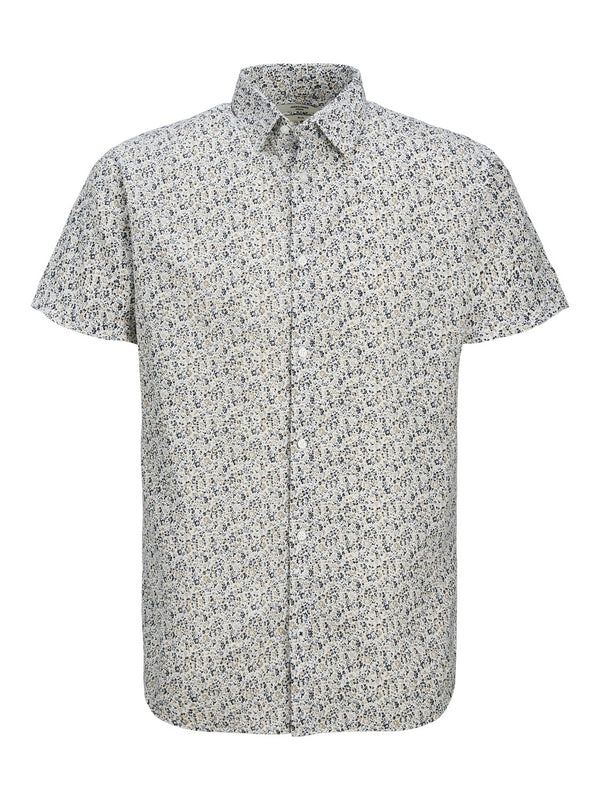 Jack & Jones Blasummer Print Short Sleeve Shirt-WHITE - Borderland Muff