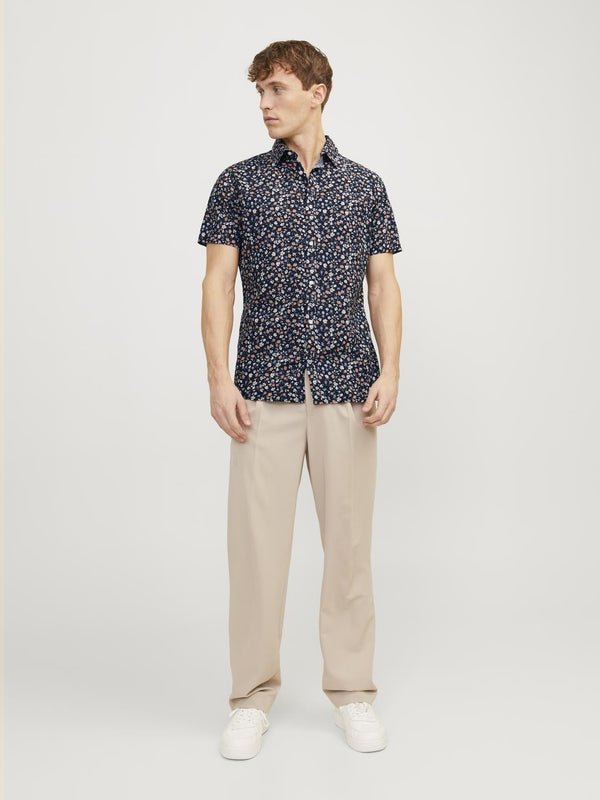 Jack & Jones Blasummer Print Short Sleeve Shirt-NIGHT SKY - Borderland Muff