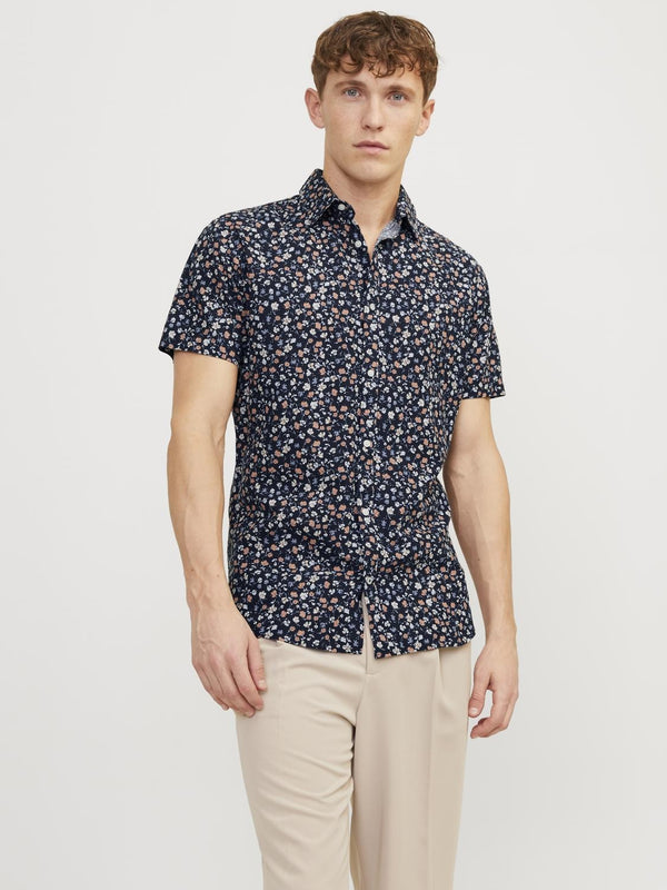 Jack & Jones Blasummer Print Short Sleeve Shirt-NIGHT SKY - Borderland Muff