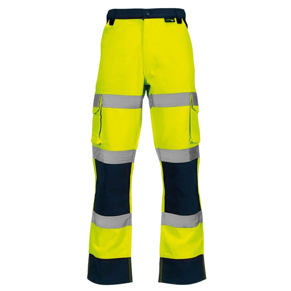 Supertouch Hi Vis Combat Trouser Short Leg 29"-HIVIZ YELNVY - Borderland Muff