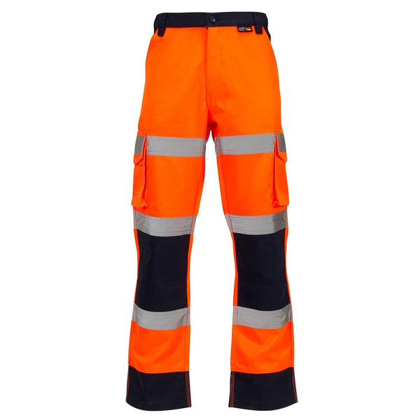 Supertouch Hi Vis Combat Trouser Short Leg 29"-HIVIZ ORANVY - Borderland Muff