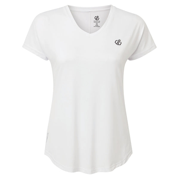 Dare2b Ladies Lightweight Wicking Vigilant Tee-WHITE - Borderland Muff