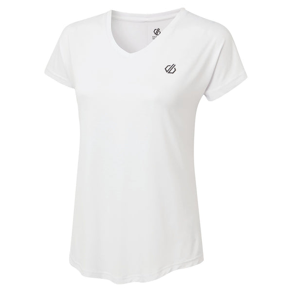 Dare2b Ladies Lightweight Wicking Vigilant Tee-WHITE - Borderland Muff