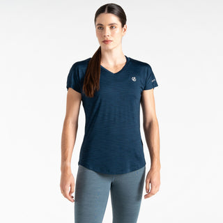 Dare2b Ladies Lightweight Wicking Vigilant Tee-DENIM BLUE - Borderland Muff