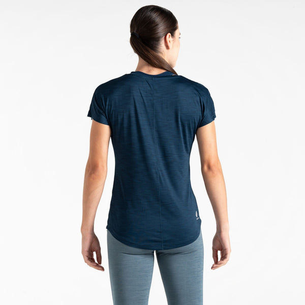 Dare2b Ladies Lightweight Wicking Vigilant Tee-DENIM BLUE - Borderland Muff
