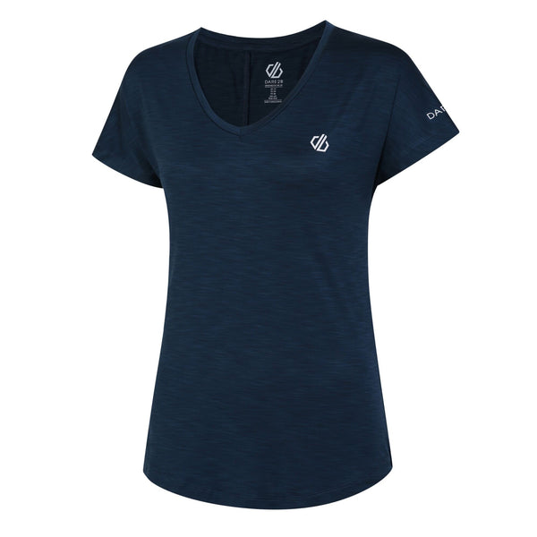 Dare2b Ladies Lightweight Wicking Vigilant Tee-DENIM BLUE - Borderland Muff