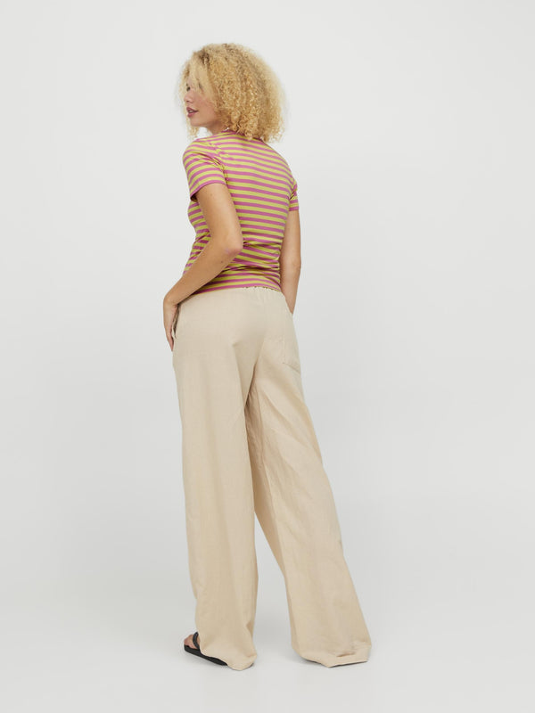 JJXX Gigi Stretch Fit Striped Tee -ROSE - Borderland Muff