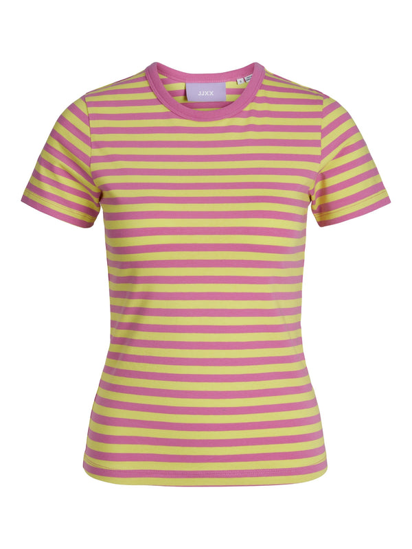 JJXX Gigi Stretch Fit Striped Tee -ROSE - Borderland Muff