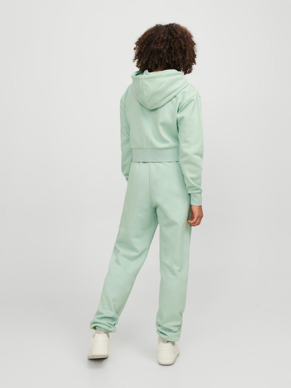 JJXX Abbie Long Sleeve Crop Full Zip Hooded Sweat-JADE - Borderland Muff